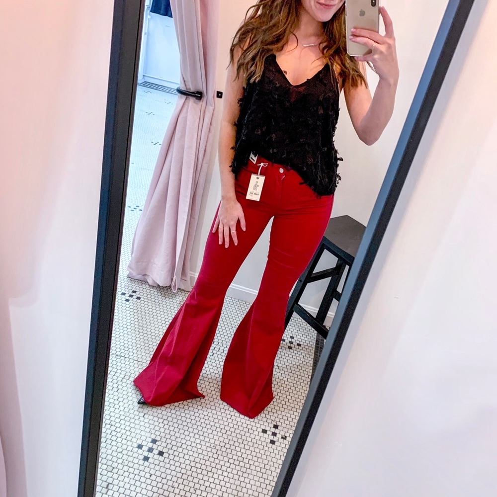 NWT red bells. Game day flares